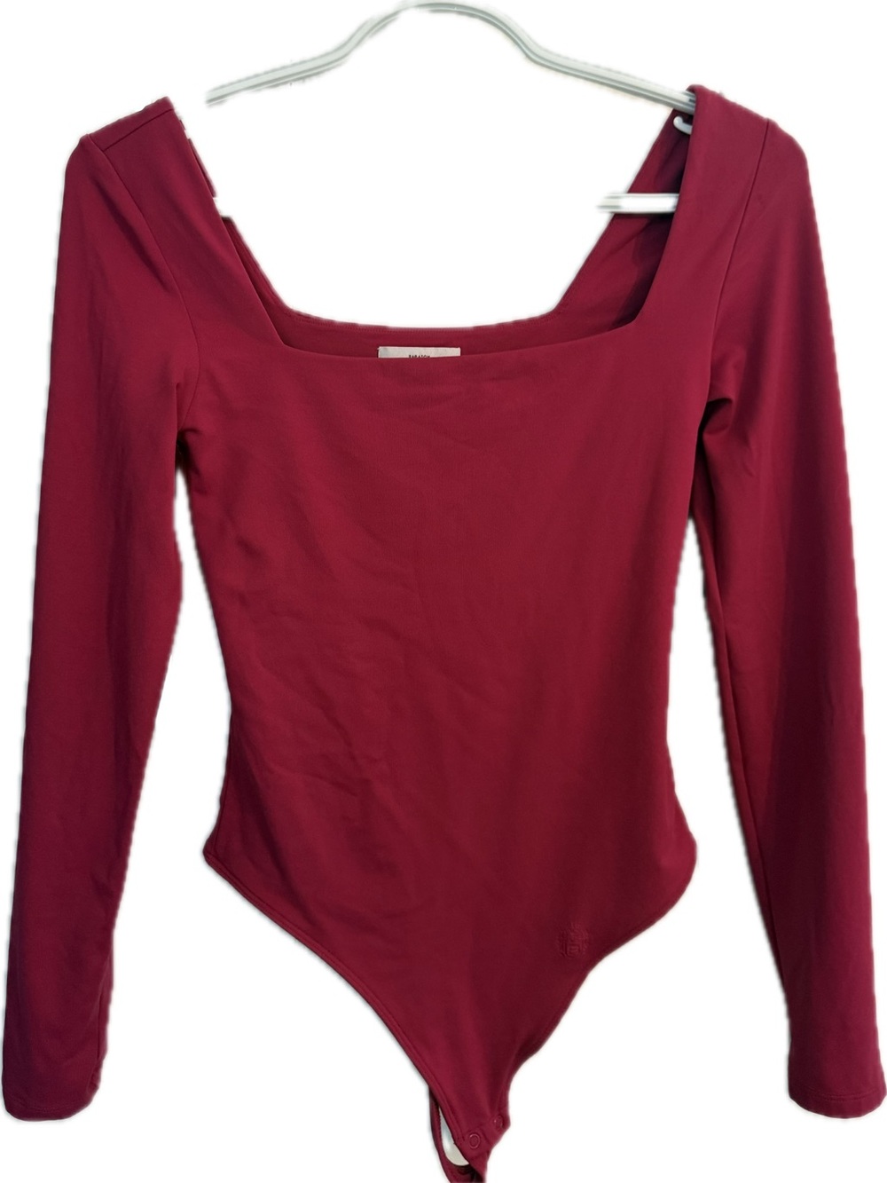Aritzia Long-Sleeve Square-Neck Bodysuit - Wine